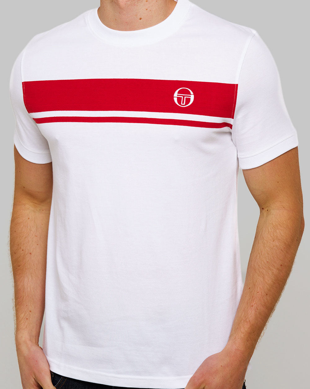 Sergio Tacchini Masters T-Shirt Weiß/Dunkelrot