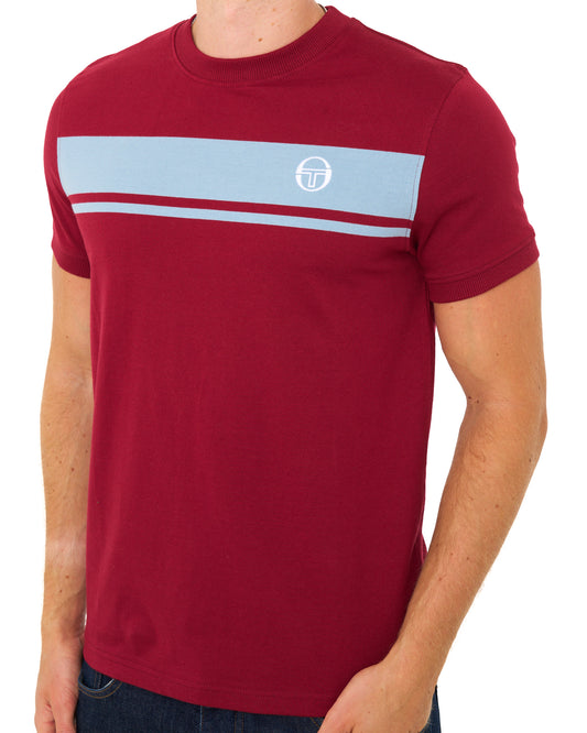 Sergio Tacchini Sergio Tacchini Masters T Shirt Claret/Dusky Blue
