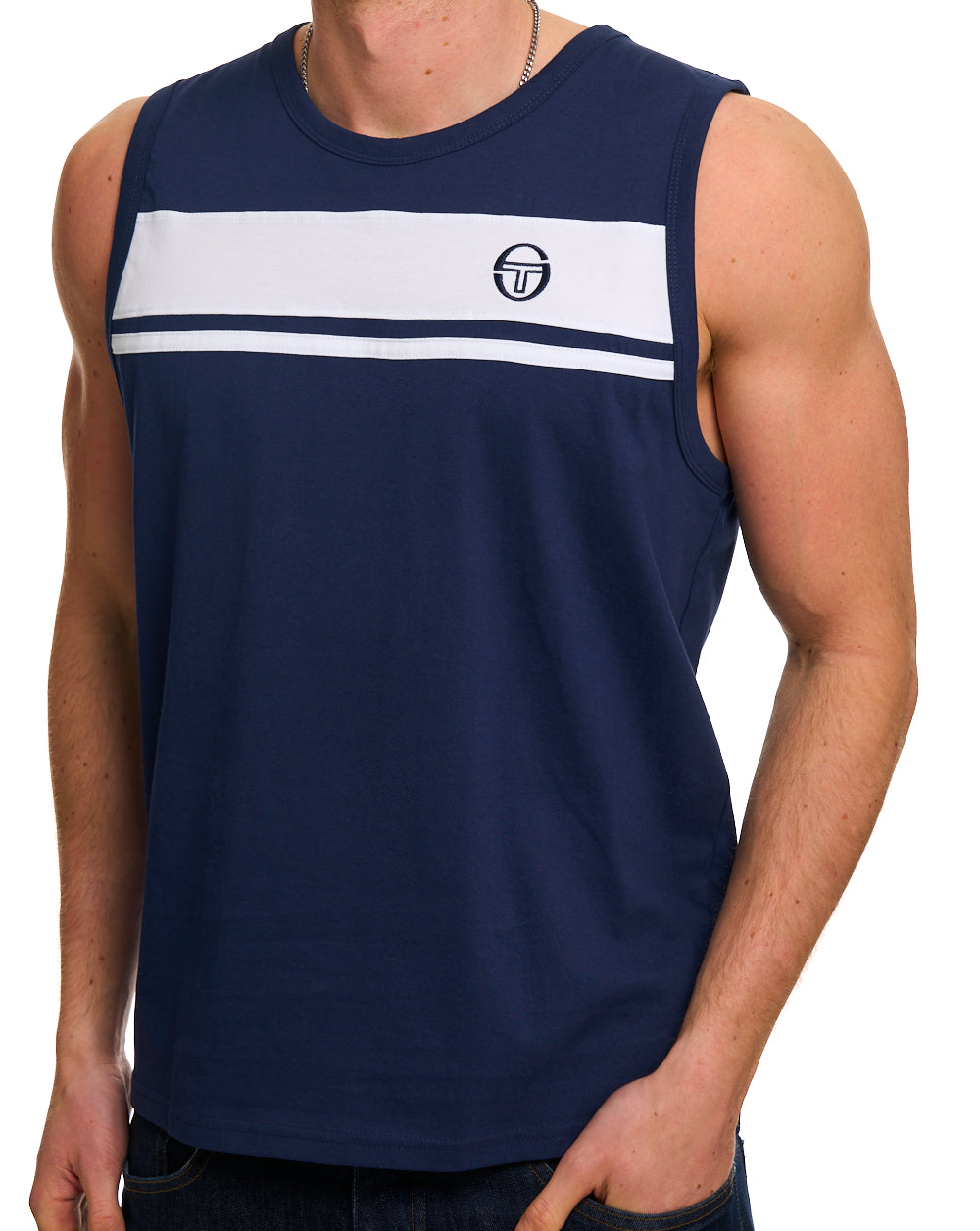 Sergio Tacchini Masters Vest Navy Blue/White