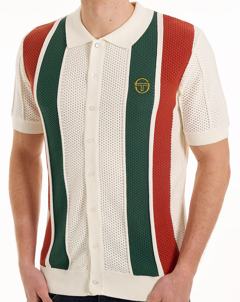 Sergio Tacchini Montell Strick-Poloshirt Gardenia