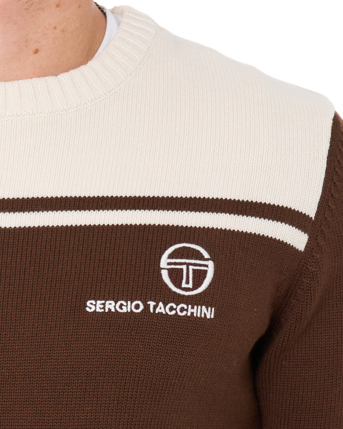 Sergio Tacchini New Young Line Crew Knit Brown/Gardenia