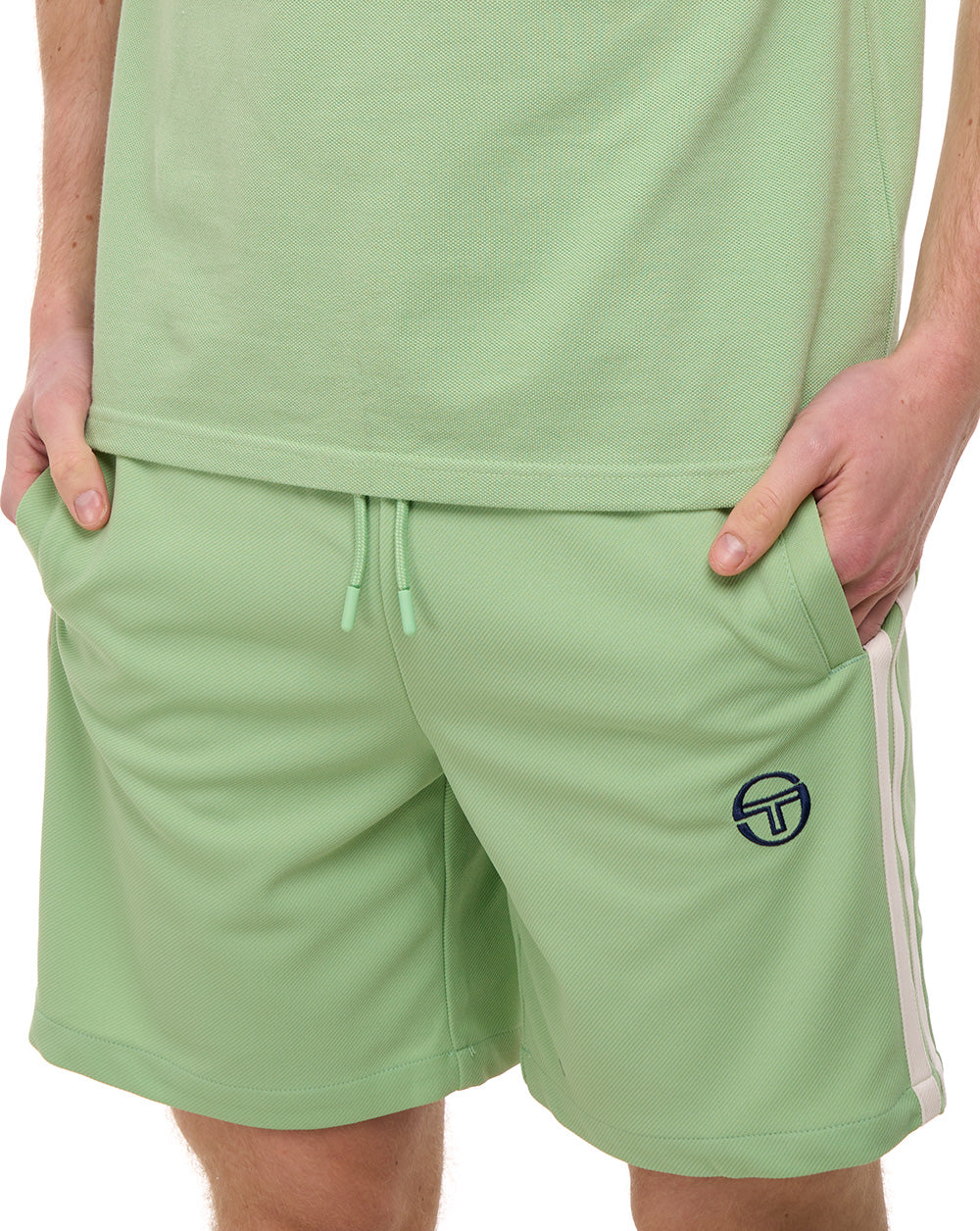 Sergio Tacchini Striped Casual Shorts Green/Gardenia