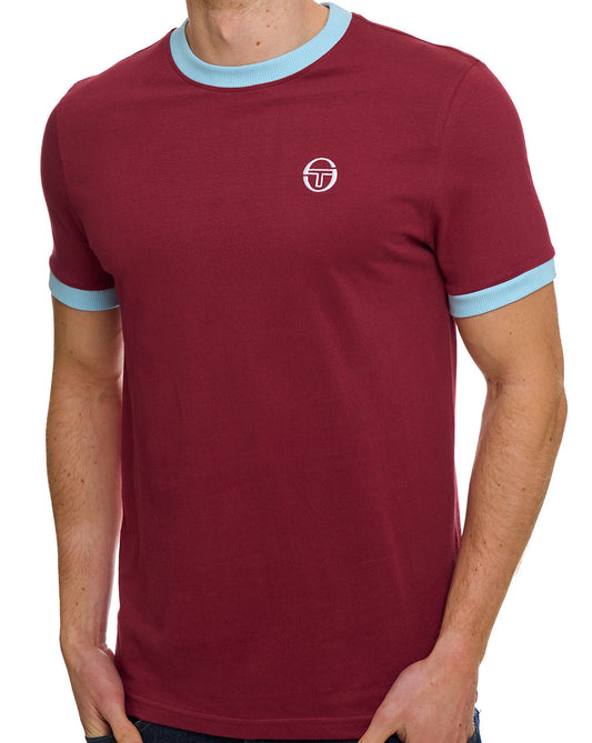 Sergio Tacchini Sergio Tacchini Pro Ringer T-Shirt, weinrot/hellblau