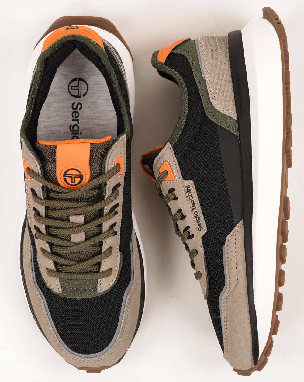 Sergio Tacchini Verona Trainers Black/Khaki/Orange