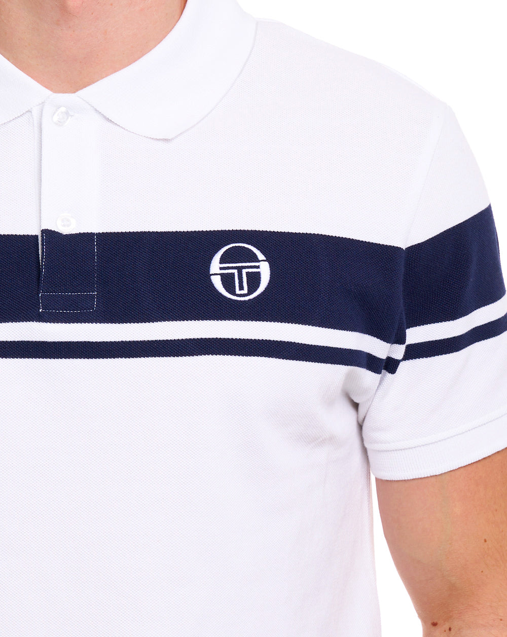 Sergio Tacchini Young Line Polo Shirt White/Navy Blue