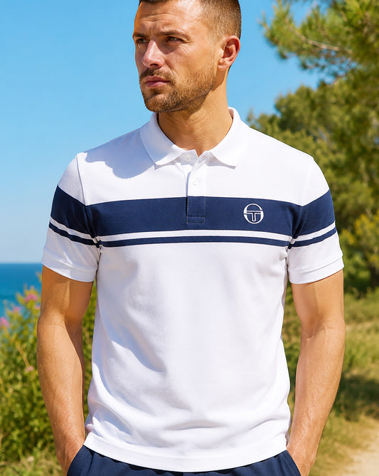 Sergio Tacchini Sergio Tacchini Young Line Poloshirt Weiß/Marineblau