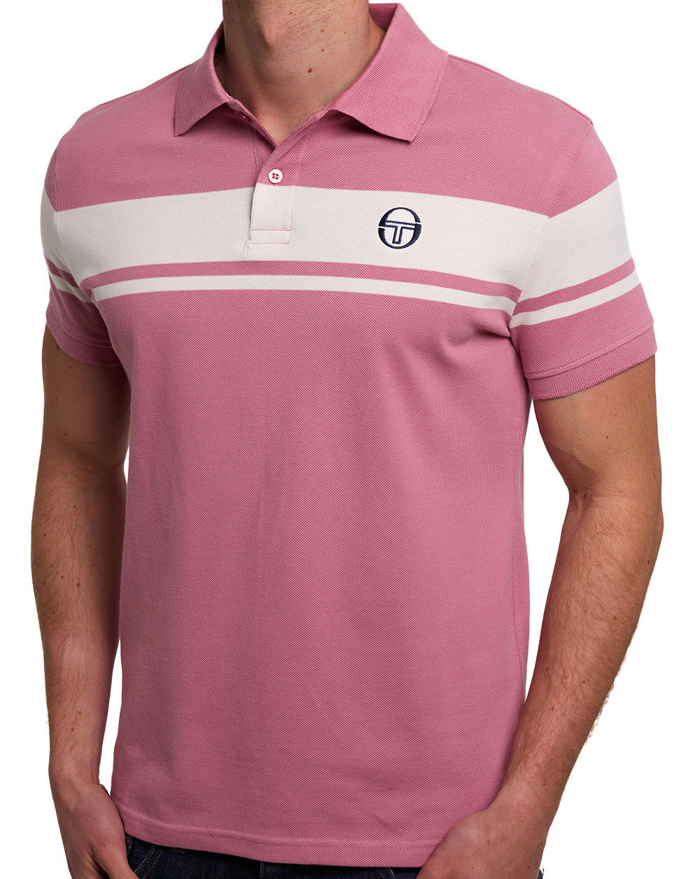 Sergio Tacchini Young Line Poloshirt in der Farbe Fingerhutrosa/Gardenia