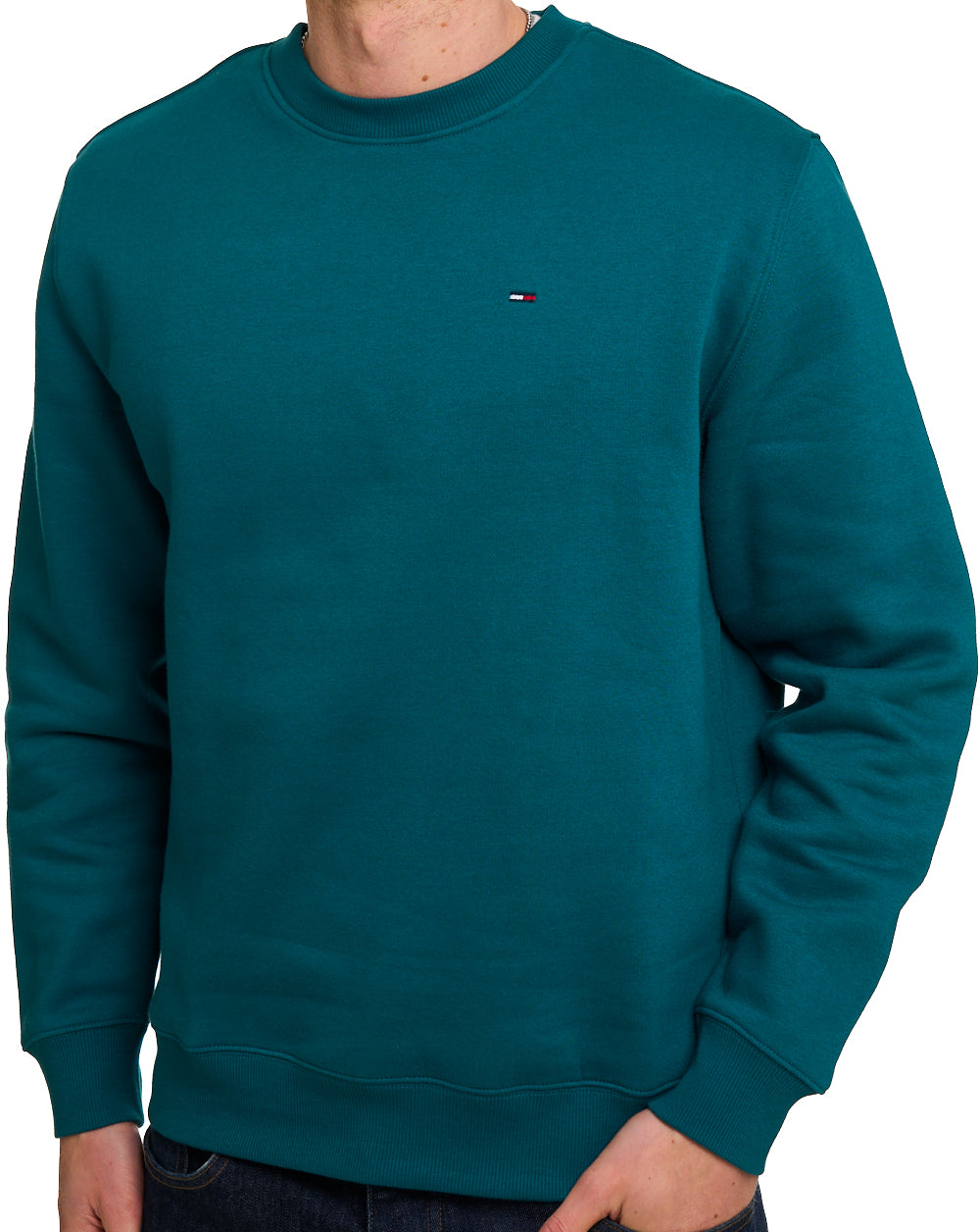 Tommy Jeans Flag Crew Sweatshirt Polar Teal