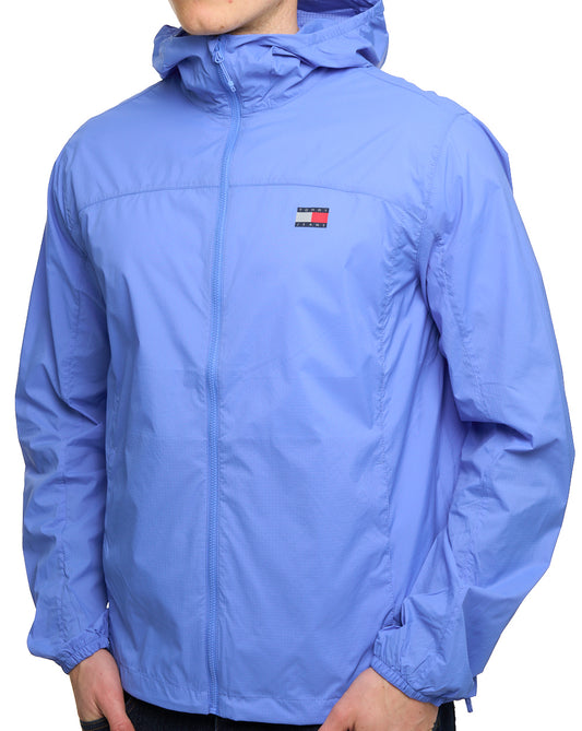 Tommy Jeans Tommy Jeans Water Repellent Ripstop Hooded Zip-Thru Jacket Blue Twilight