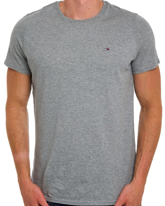 Tommy Jeans Tommy Jeans T-Shirt mit Rundhalsausschnitt, Hellgrau meliert