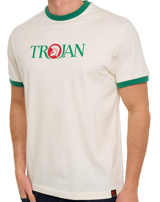 Trojan Trojan Helmet Logo T-Shirt Ecru/Grün