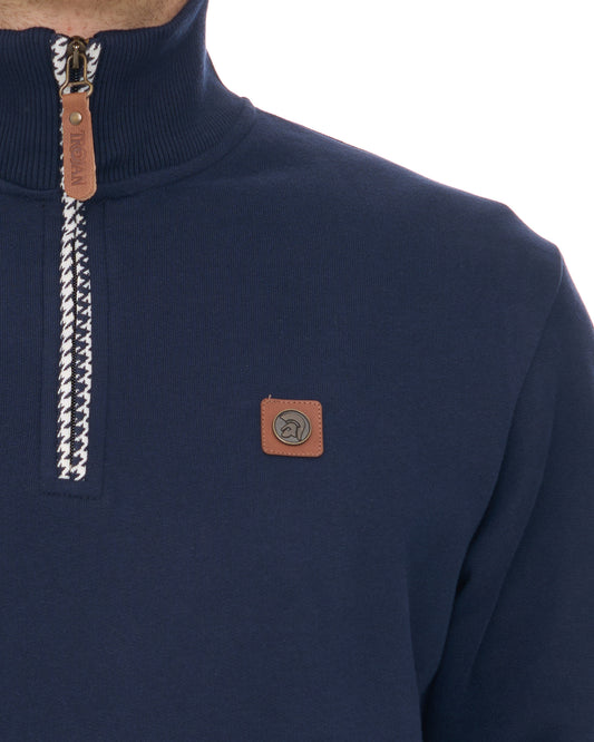 Trojan Trojan Houndstooth Quarter Zip Navy
