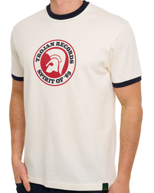 Trojan Trojan Spirit Of 69 T-Shirt Ecru/Navy