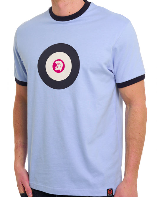 Trojan Trojan Target Ringer T-Shirt, hellblau