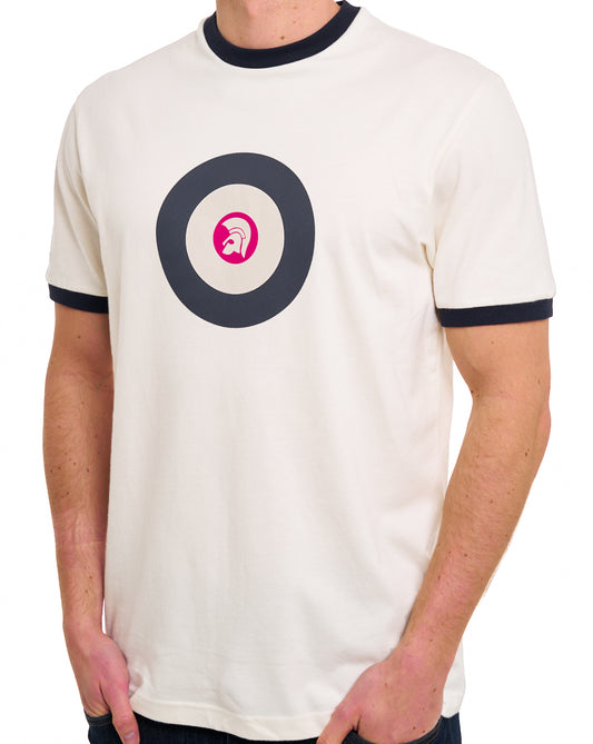 Trojan Trojan Target Ringer T-Shirt Ecru