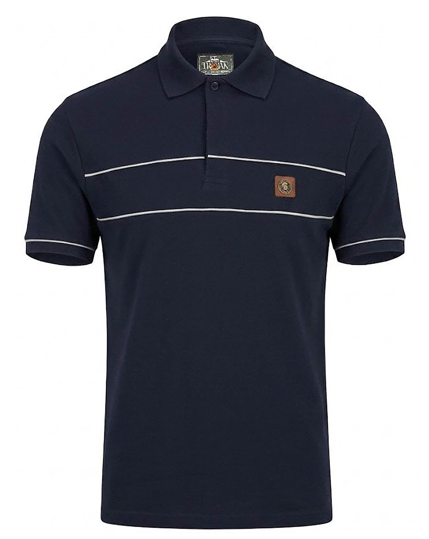 Trojan Twin Piped Polo Shirt Navy