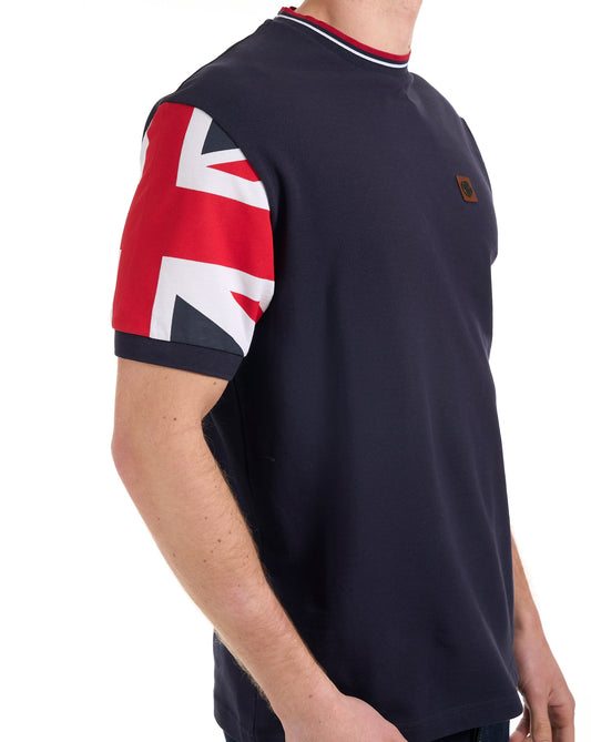Trojan Trojan Union Flag Ärmel-T-Shirt Marineblau