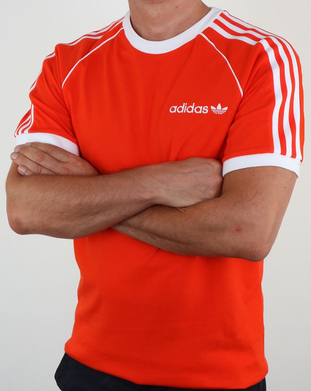 Adidas Originals 3 Stripes Cali T Shirt Bold Orange