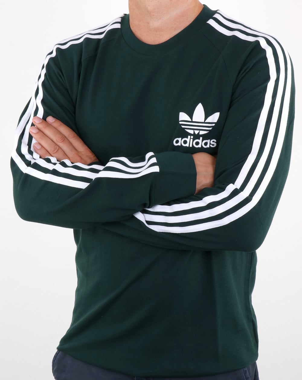 Adidas Originals Long Sleeve Pique T Shirt Green Night