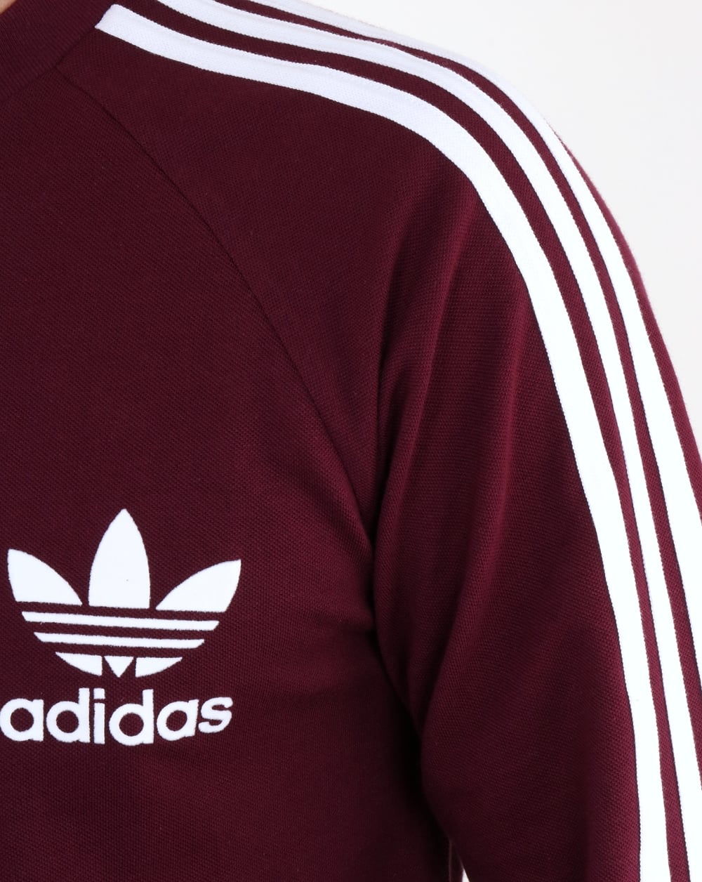 Adidas Originals Long Sleeve Pique T Shirt Maroon