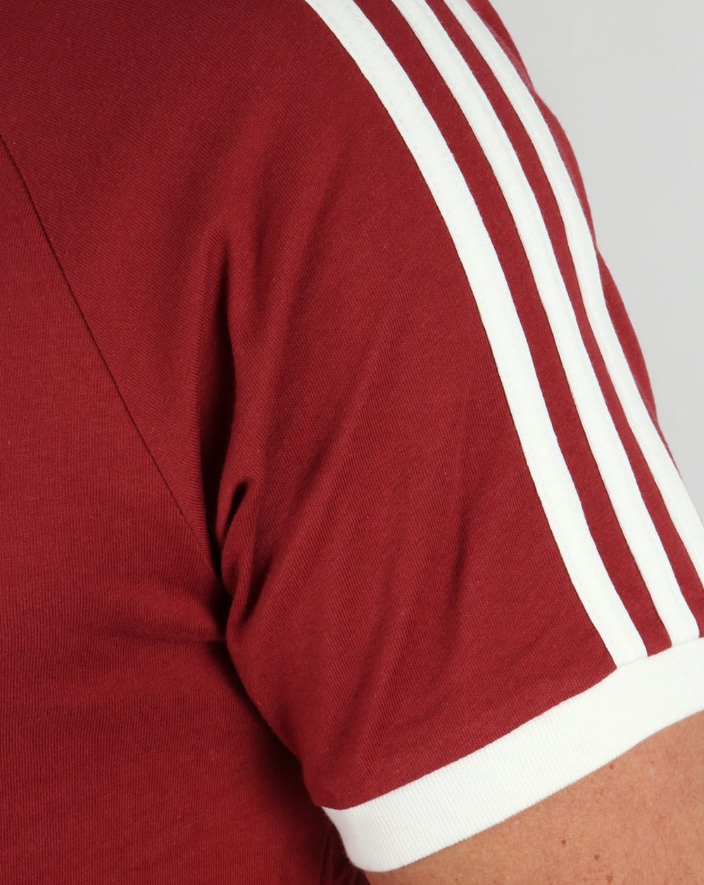 Adidas Originals Retro 3 Stripes T Shirt Mystery Red