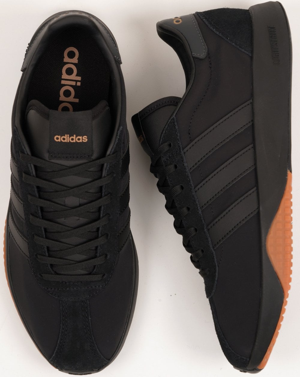 Adidas Run 76 Trainers Black Gum
