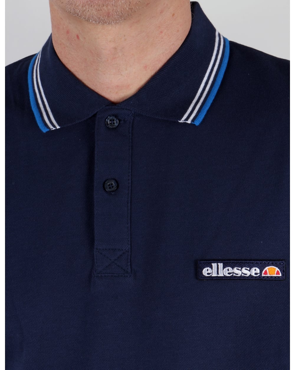 Ellesse Antrani Long Sleeve Polo Shirt Navy