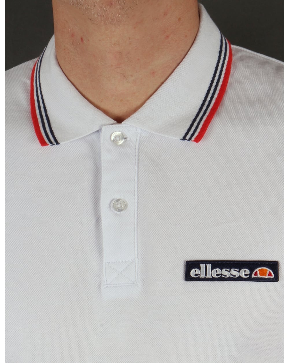 Ellesse Antrani Long Sleeve Polo Shirt White