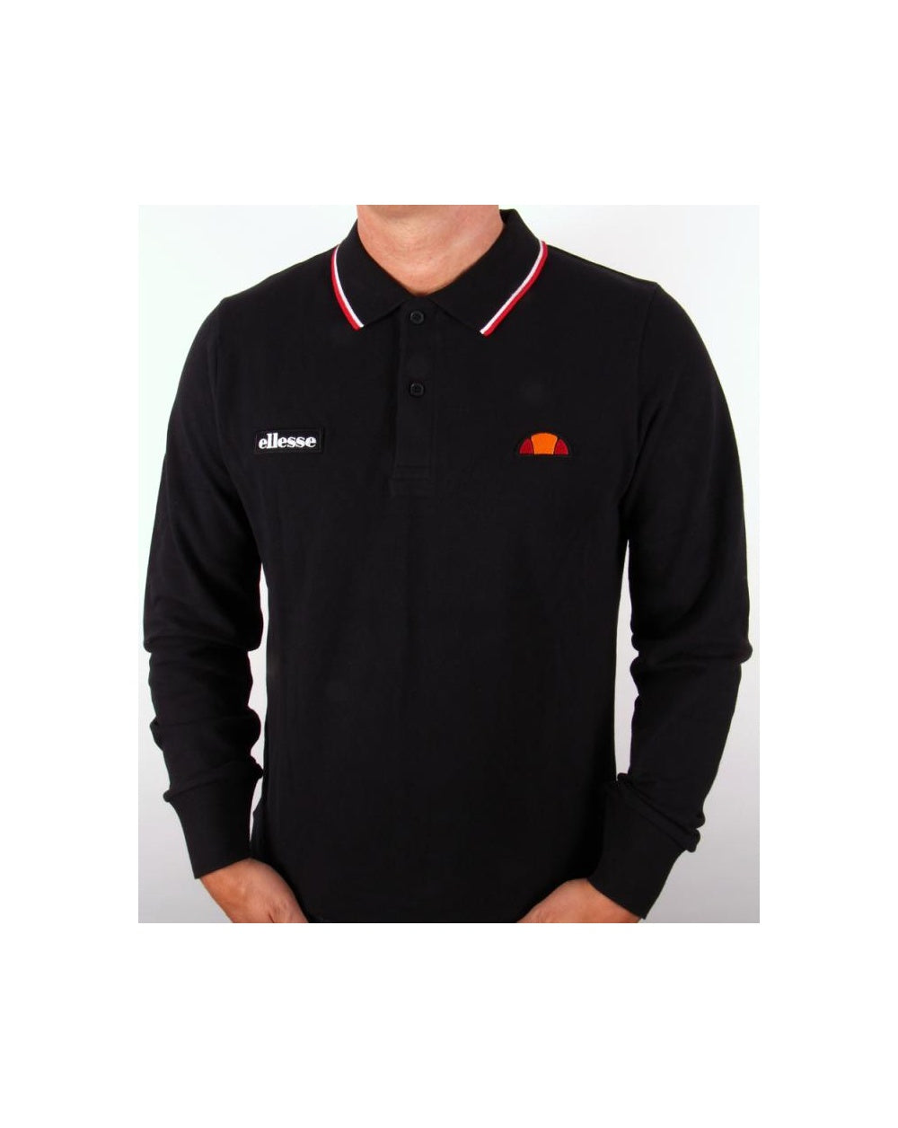 Ellesse Livorno Long Sleeve Polo Shirt Black