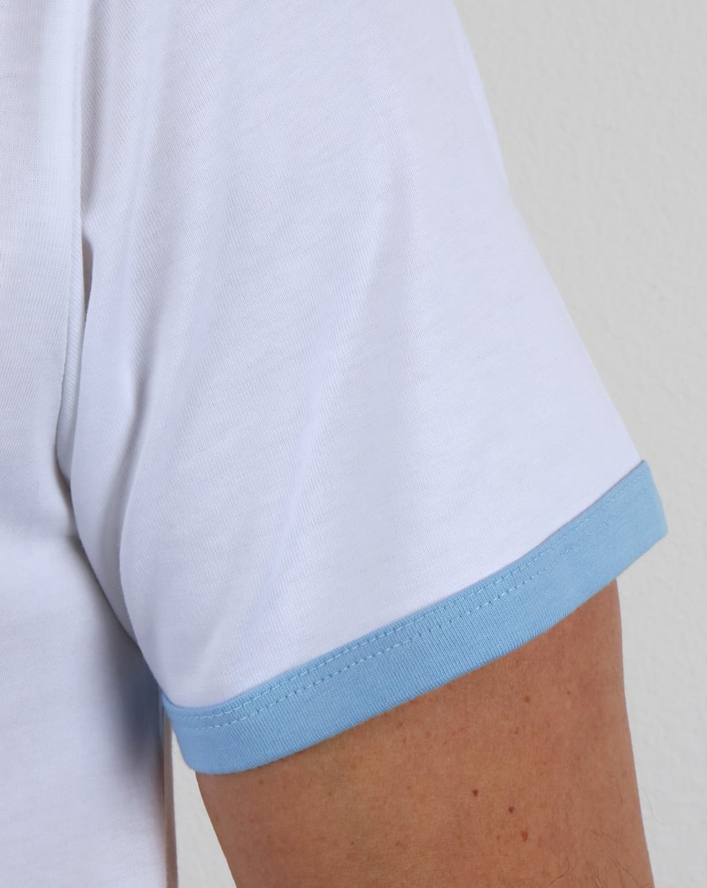 Ellesse Montefello Ringer T Shirt White/Sky Blue
