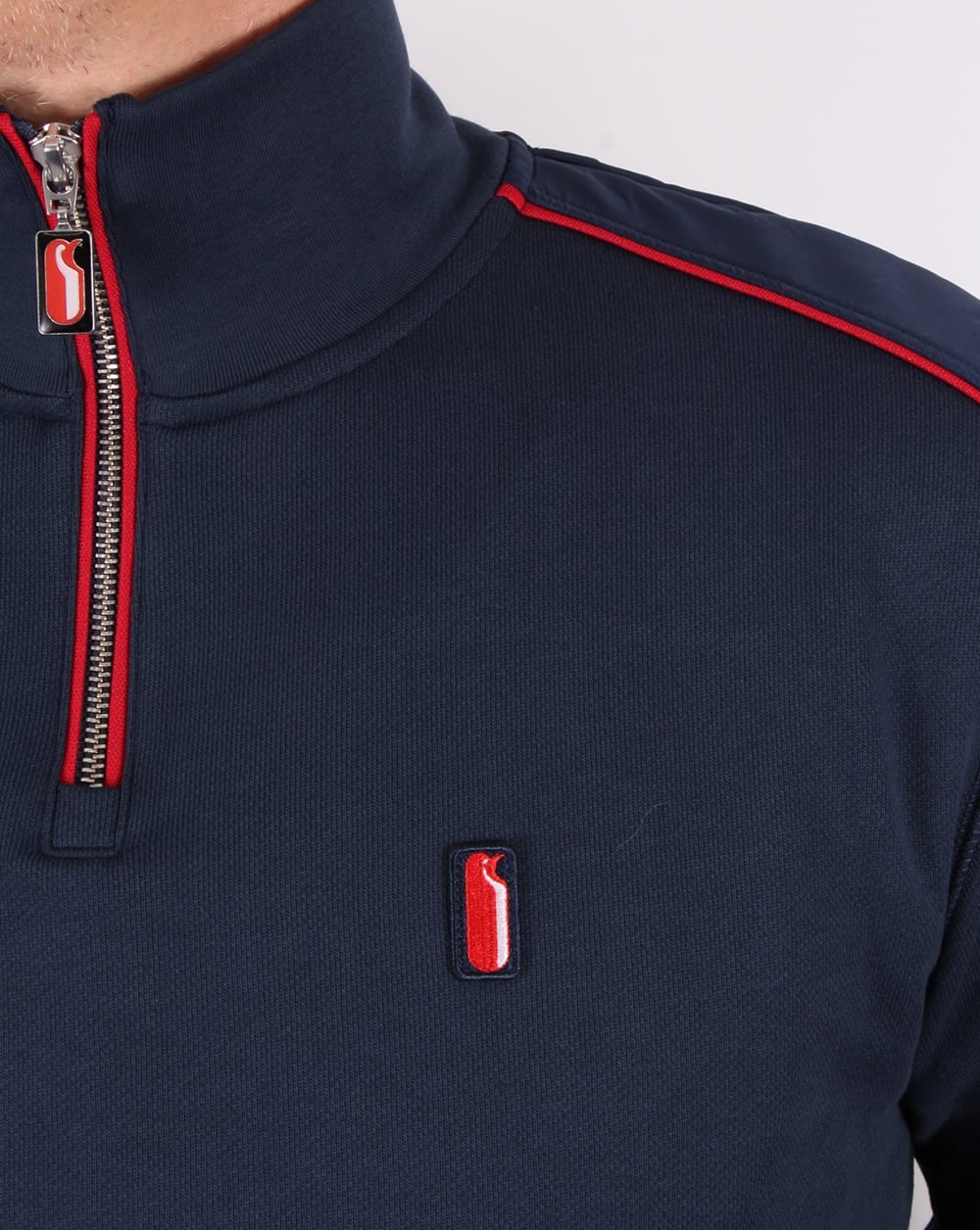 Ellesse Penguin Quarter Zip Sweat Jumper Navy
