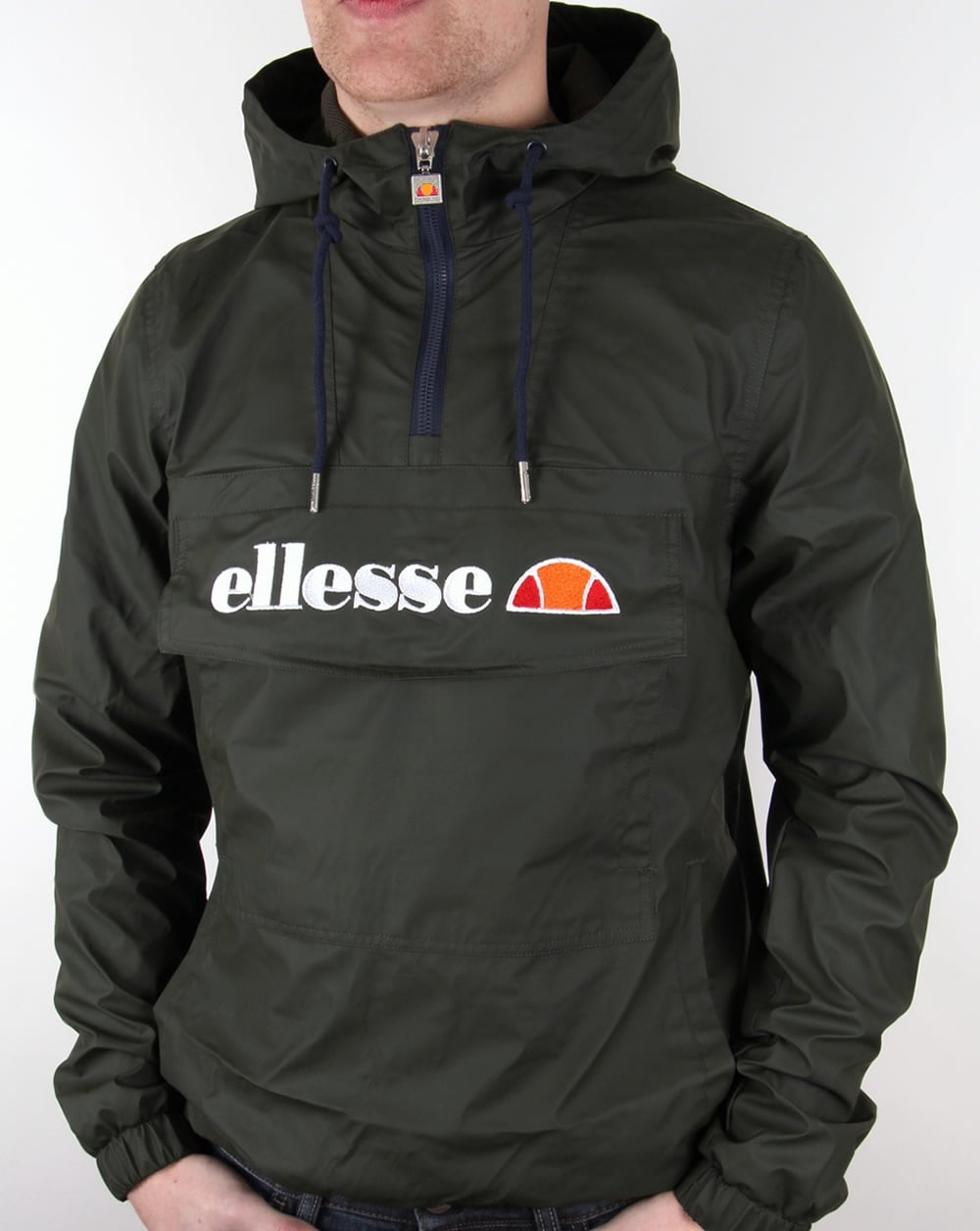 Ellesse Quarter Zip Smock Jacket Deep Khaki