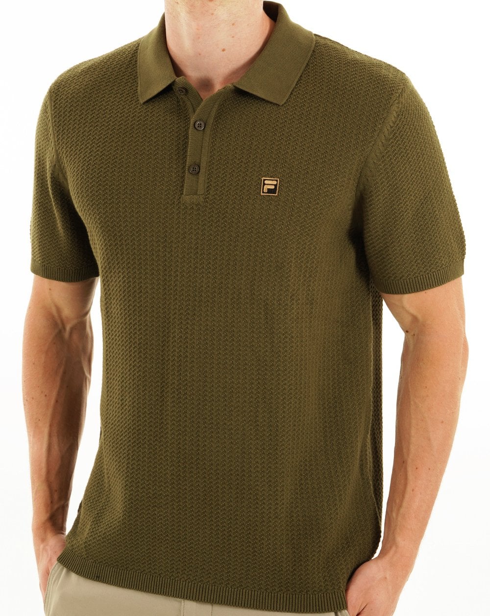Fila Gold Sander Knit Polo Dark Olive