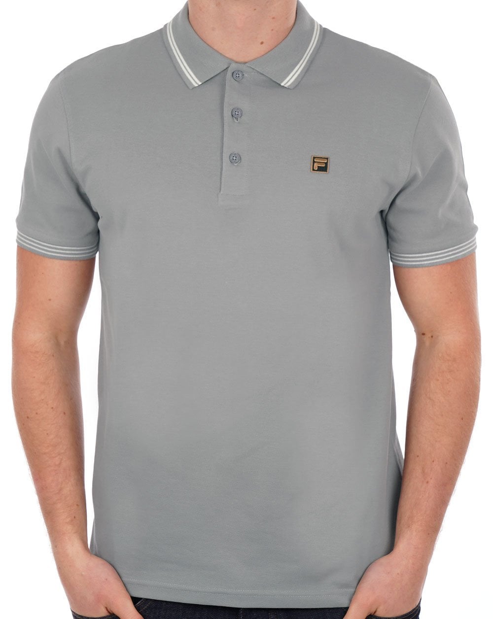 Fila Gold Tipped Polo Shirt Grey