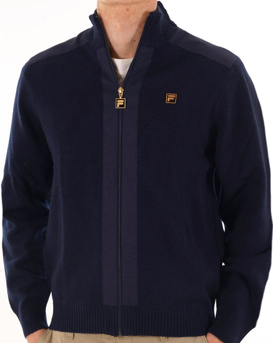 Fila Gold Fila Gold Zip Through Strickpullover Dunkelblau