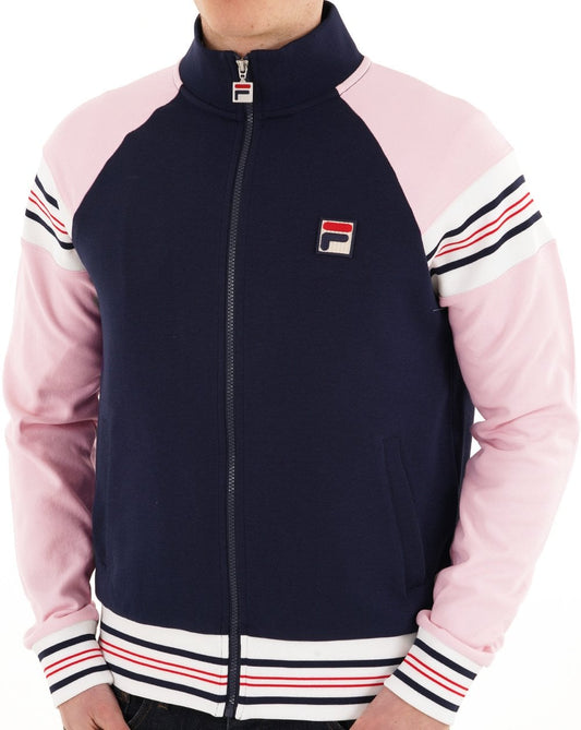Fila Vintage Fila Vintage Advantage Trainingsjacke, Marineblau und Zartrosa