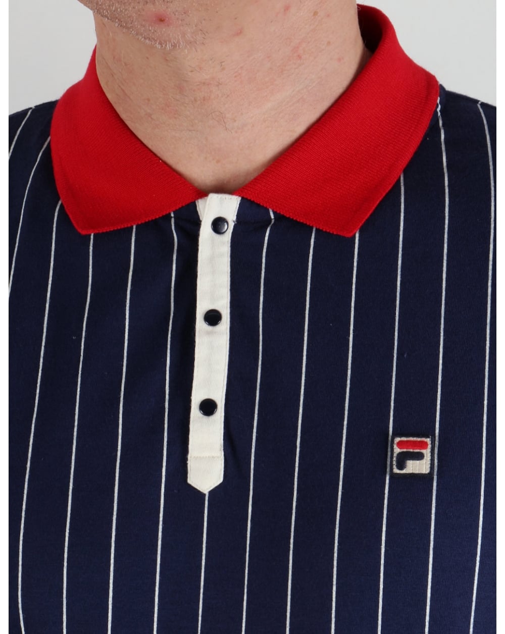 Fila Vintage Mk1 Settanta Polo Shirt Navy/Gardenia/Red