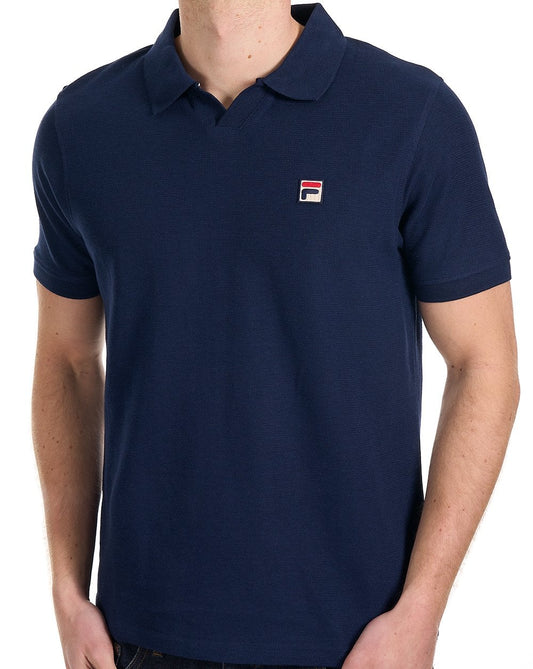 Fila Vintage Fila Vintage Tristiano Strukturiertes Poloshirt Marineblau
