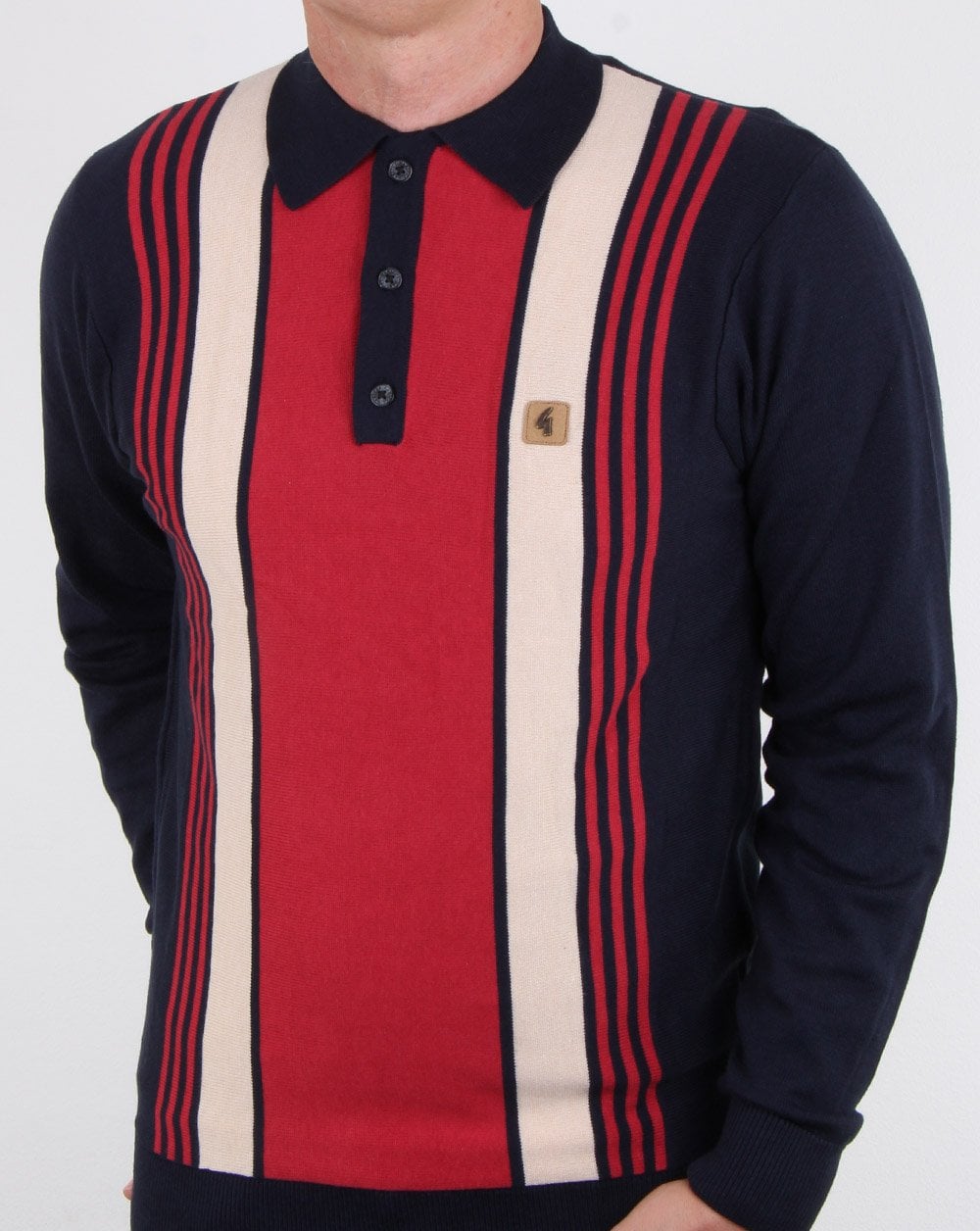 Gabicci Vintage Searle Long Sleeve Polo Navy