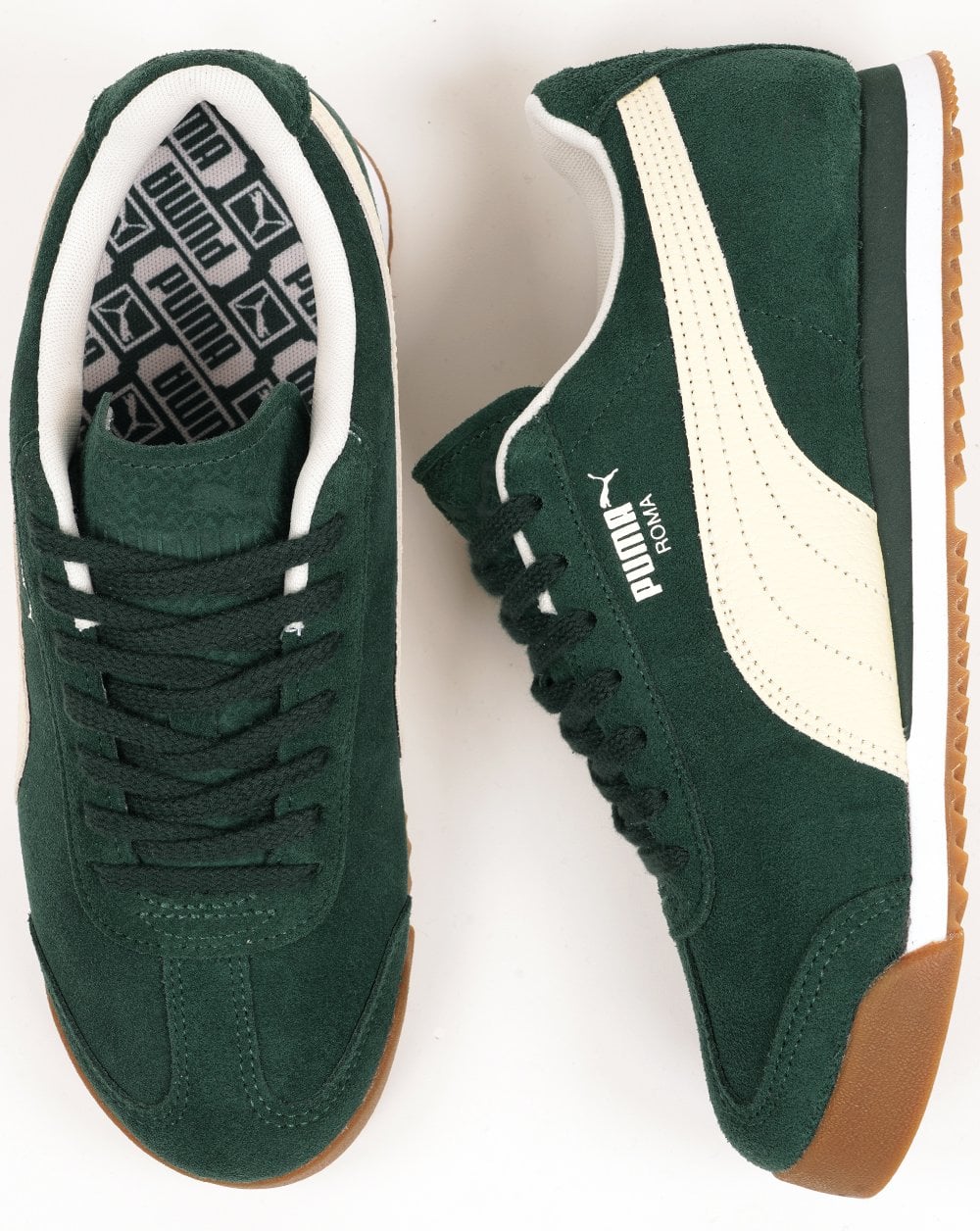 Puma Roma Suede Trainers Green White