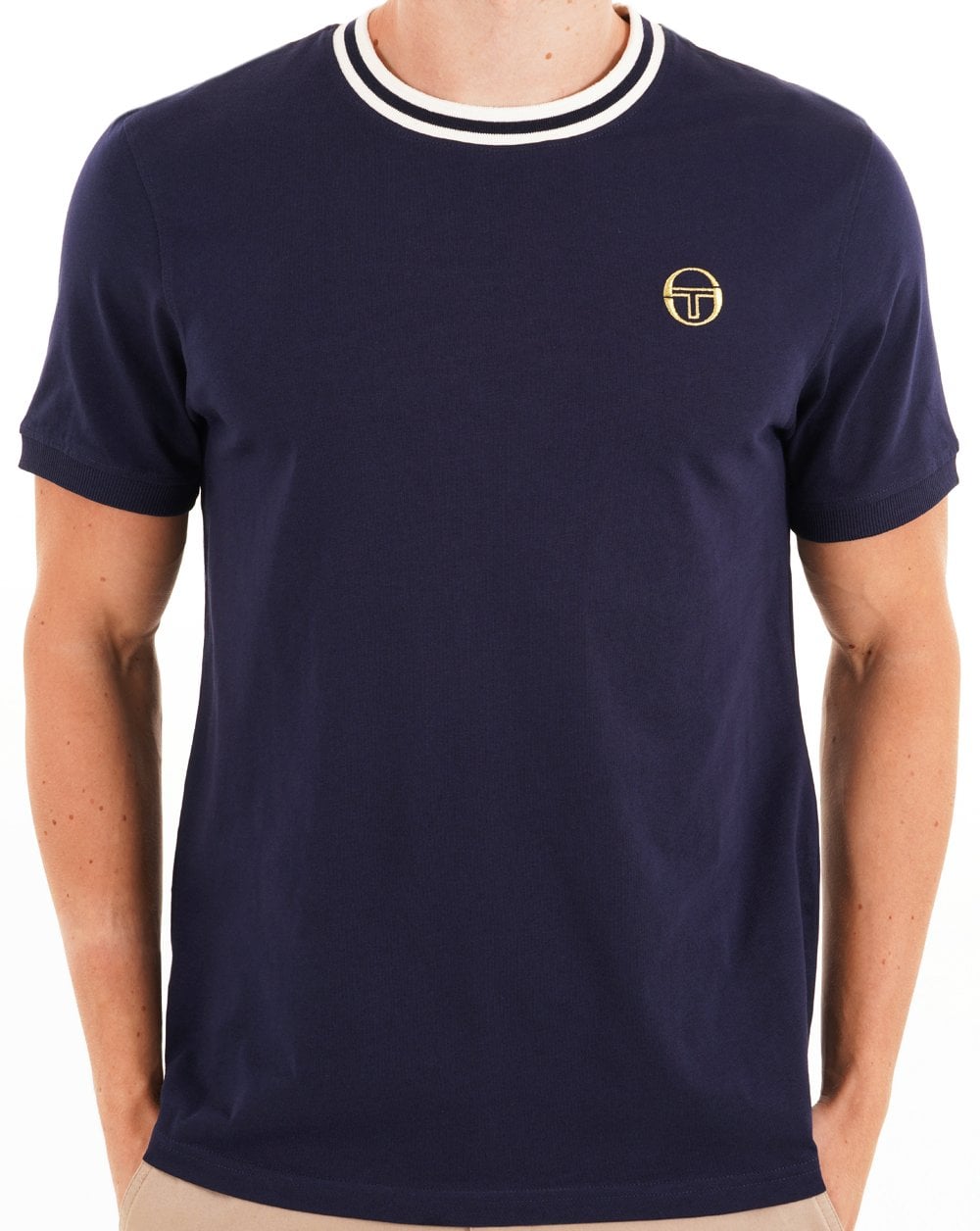 Sergio Tacchini Rainer T Shirt Navy Blue/Gardenia