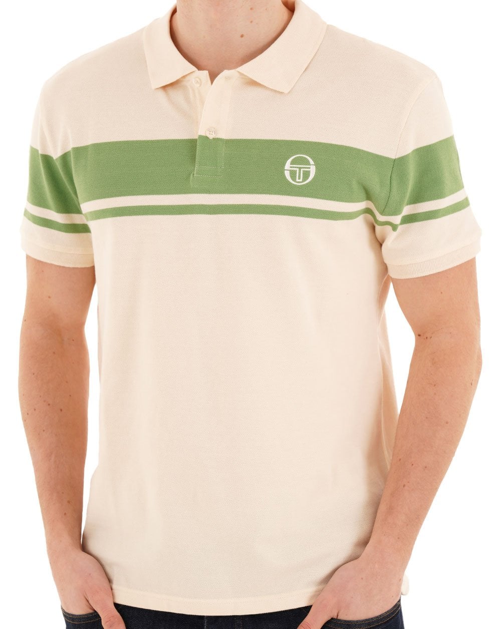 Sergio Tacchini Young Line Polo Shirt Ivory / Green