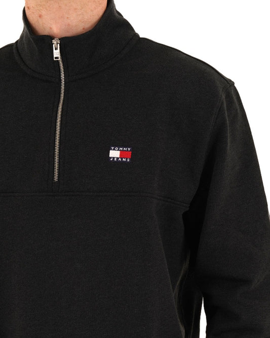 Tommy Hilfiger Tommy Jeans Badge 1/4 Zip Pullover Schwarz