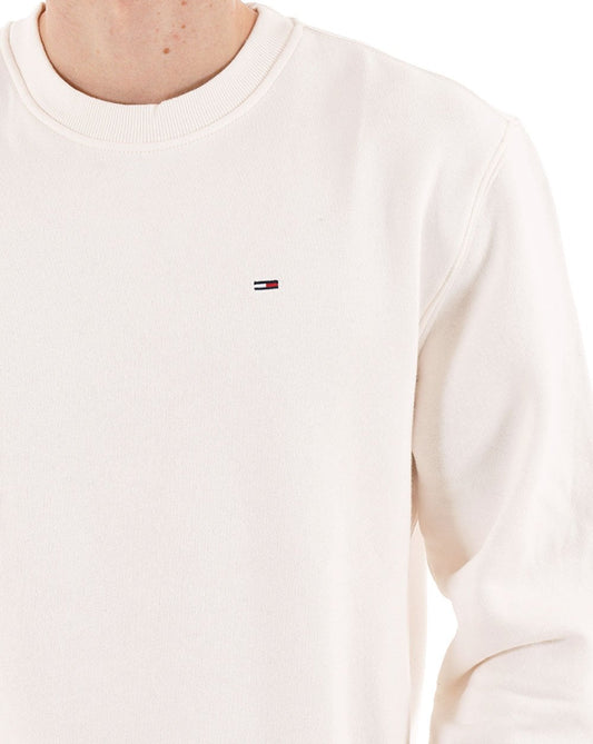 Tommy Hilfiger Tommy Jeans Flag Crew Sweatshirt Antikweiß