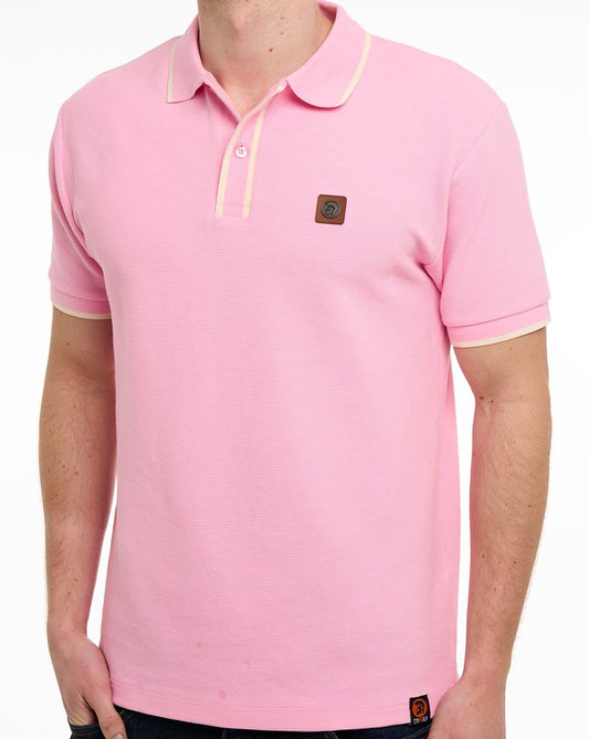 Trojan Trojan Ottoman Poloshirt mit Streifenbesatz, rosa