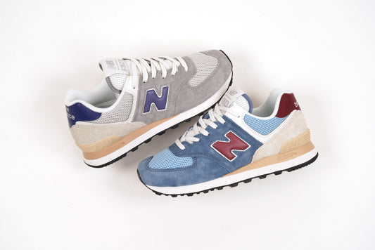 New Balance 574 trainers shoreline blue burgundy