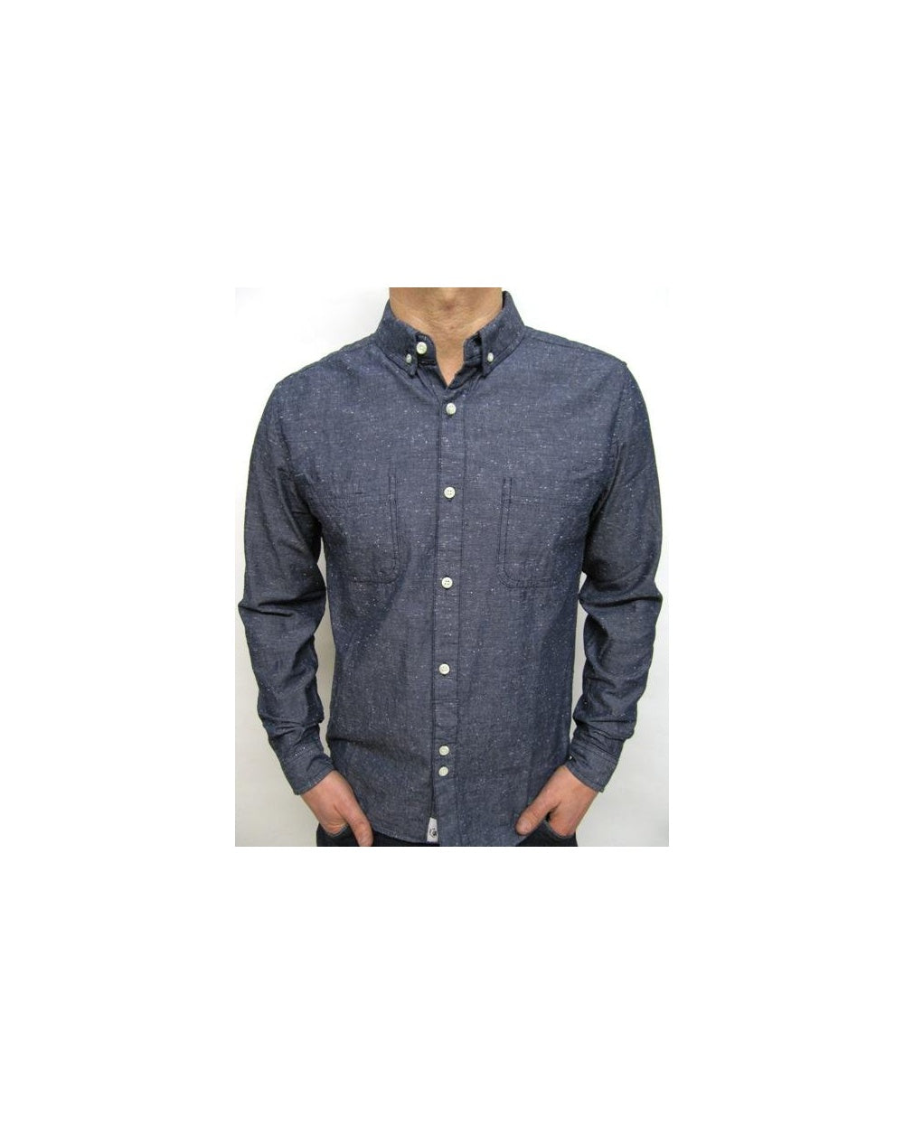 Bellfield Chiba Chambray-Hemd, Marineblau