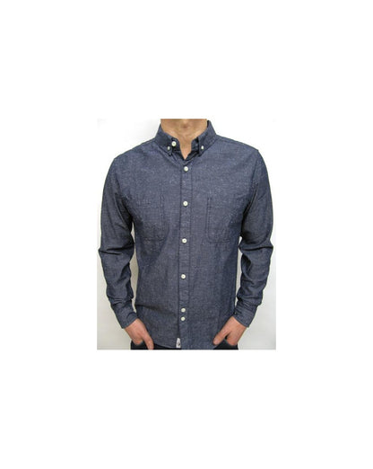 Bellfield Chiba Chambray-Hemd, Marineblau