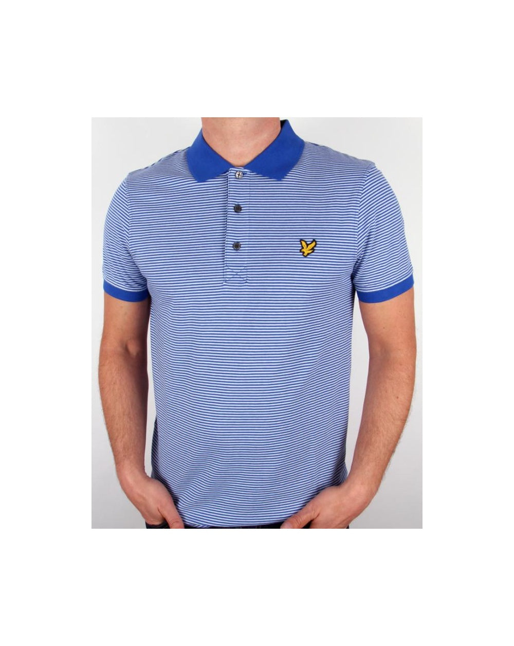 Lyle And Scott – Fein gestreiftes Poloshirt in Blau