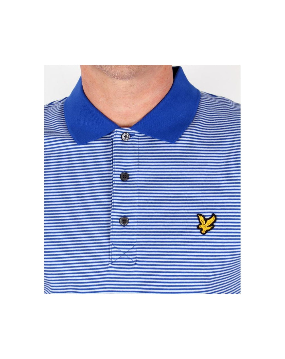Lyle And Scott – Fein gestreiftes Poloshirt in Blau